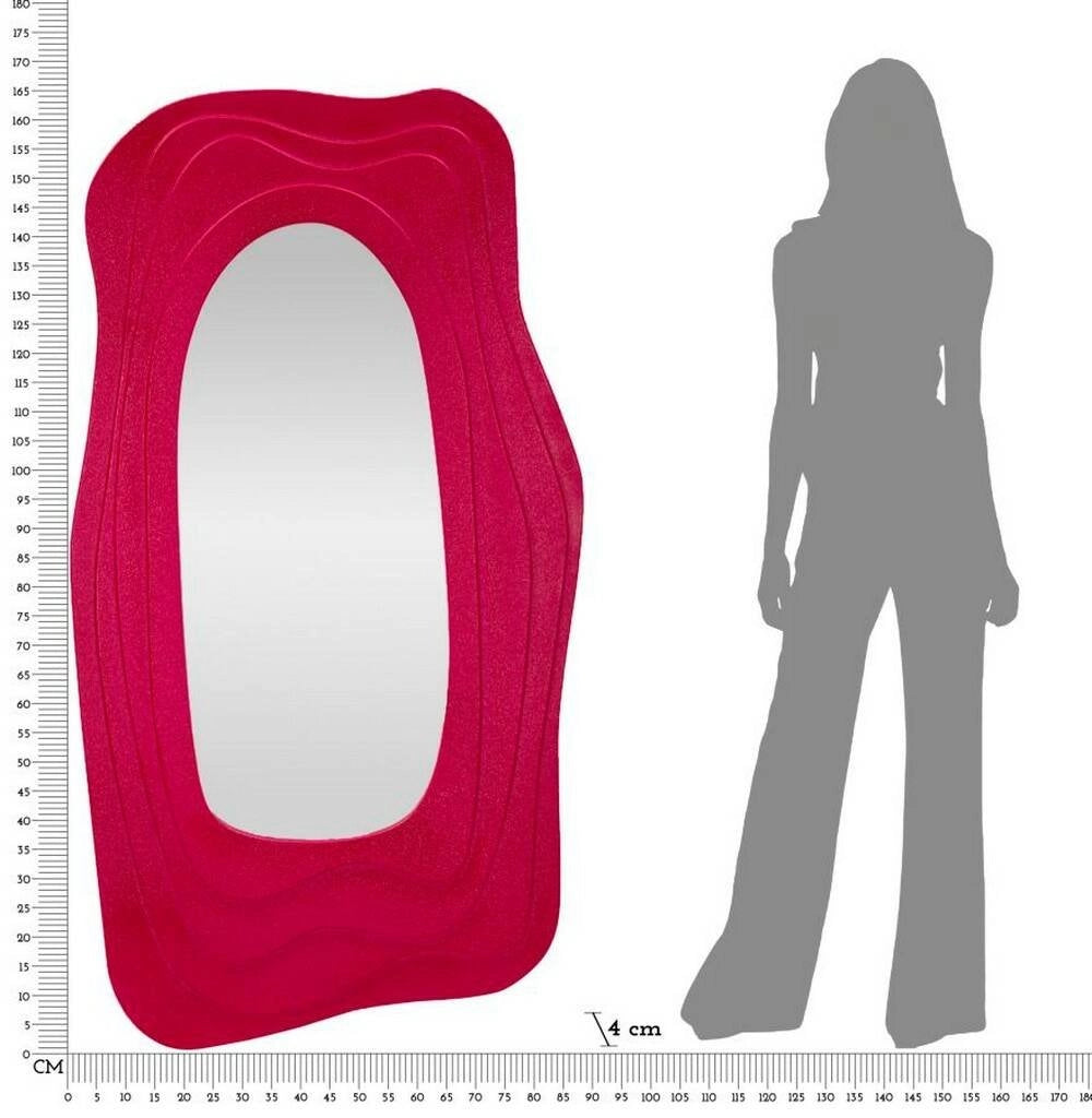 Specchio Pregola, Specchiera, Articolo d'arredo a muro, Decorazione con specchio, 90x4 h165 cm, Fucsia