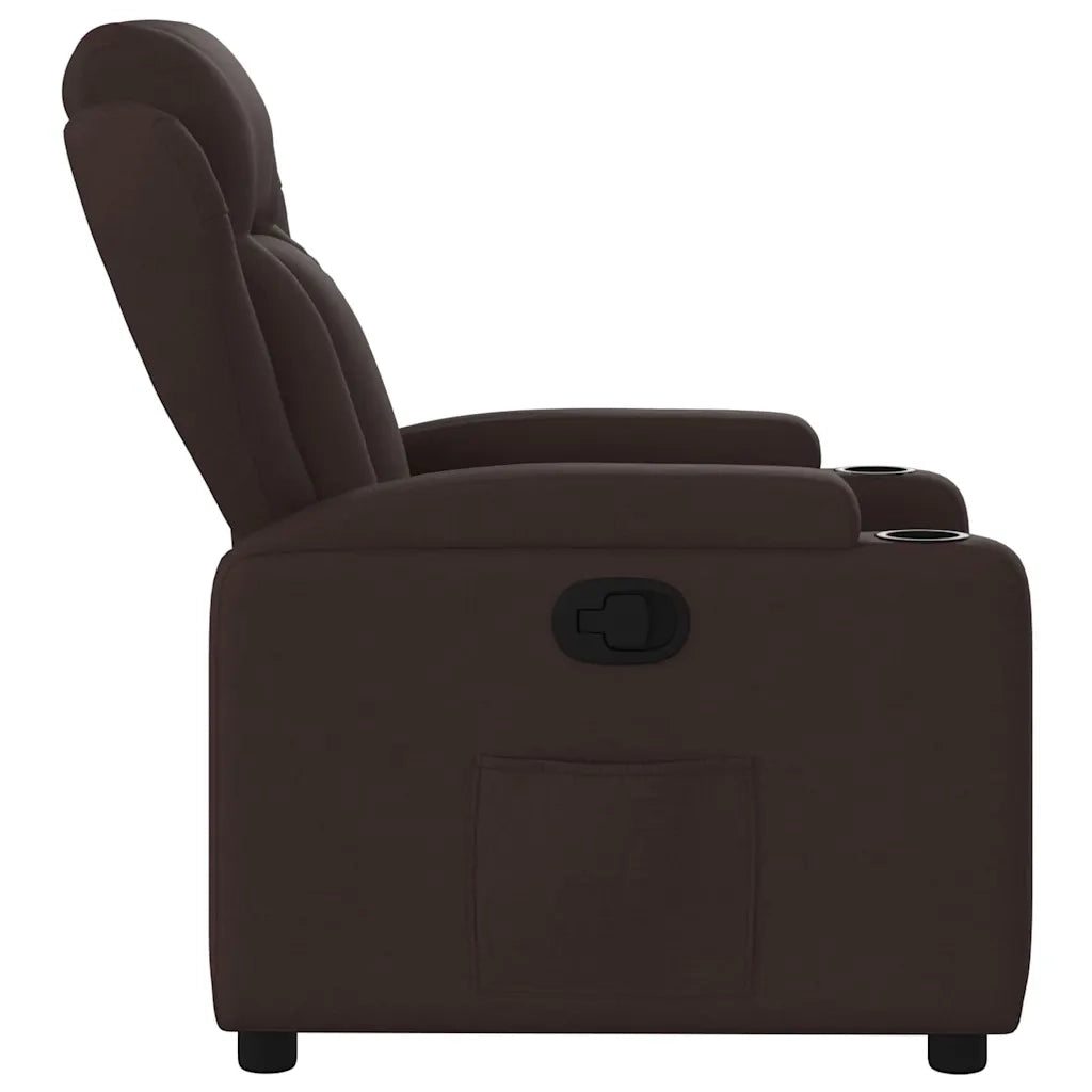 Divano Sedia-Poltrona Reclinabile Marrone Scuro in Tessuto 575468