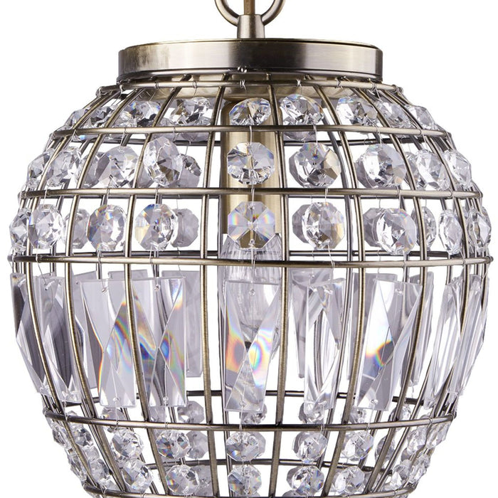 Sospensione Classico Ananas Acciaio Ottone Vetro 1 Luce E14