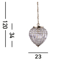 Sospensione Classico Ananas Acciaio Ottone Vetro 1 Luce E14