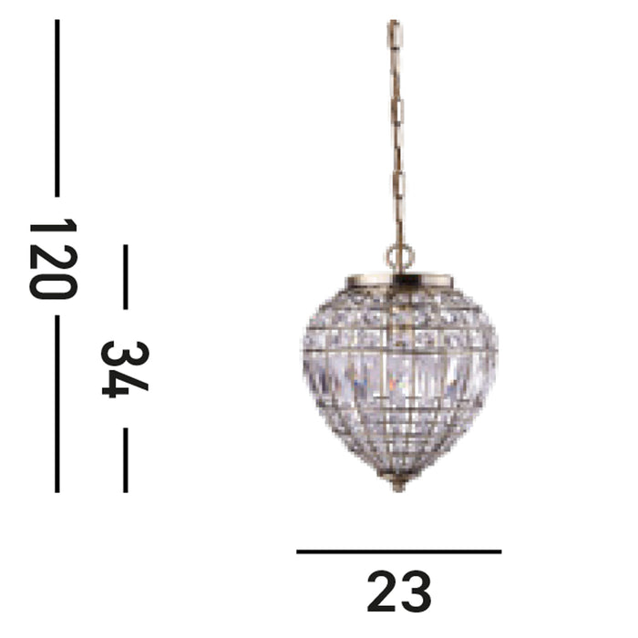 Sospensione Classico Ananas Acciaio Ottone Vetro 1 Luce E14