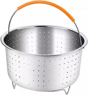 Pentola a vapore in acciaio inossidabile, maniglia regolabile, accessori per pentola a vapore, valvola di vapore per pentola a vapore veloce con maniglia in silicone per la cottura al vapore di verdure, frutta, uova (3qt)
