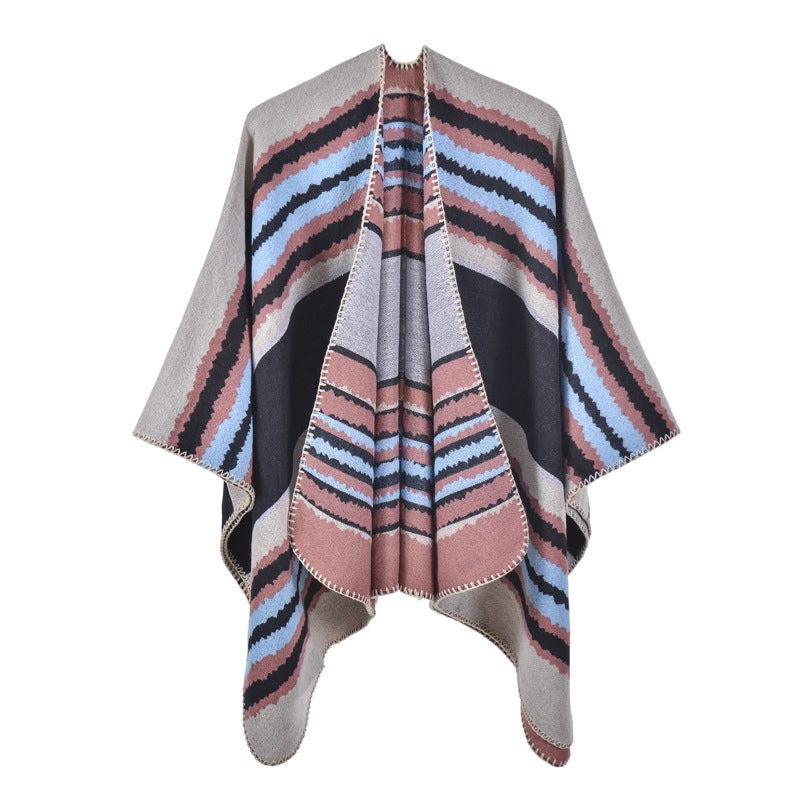 Sciarpa vintage, mantellina da viaggio, jacquard di cashmere, calda, sciarpa divisa