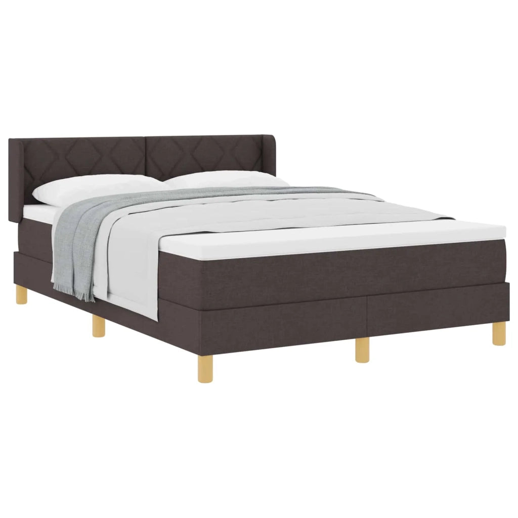 Letto a molle Marrone Scuro 200 x 140 cm Poliestere 3341359