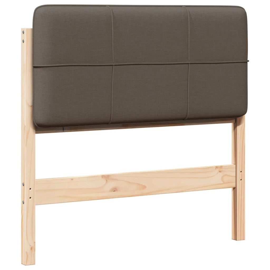 Testiera imbottita Marrone e taupe 100 cm Pino massello
