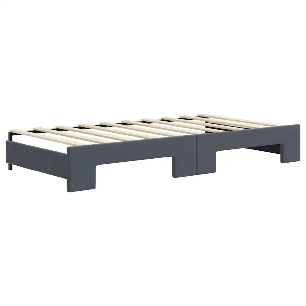 Divano Letto Estraibile Materassi Grigio Scuro 90x190cm Velluto 3197101