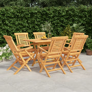 Set da Pranzo da Giardino 7 pz in Legno Massello di Teak