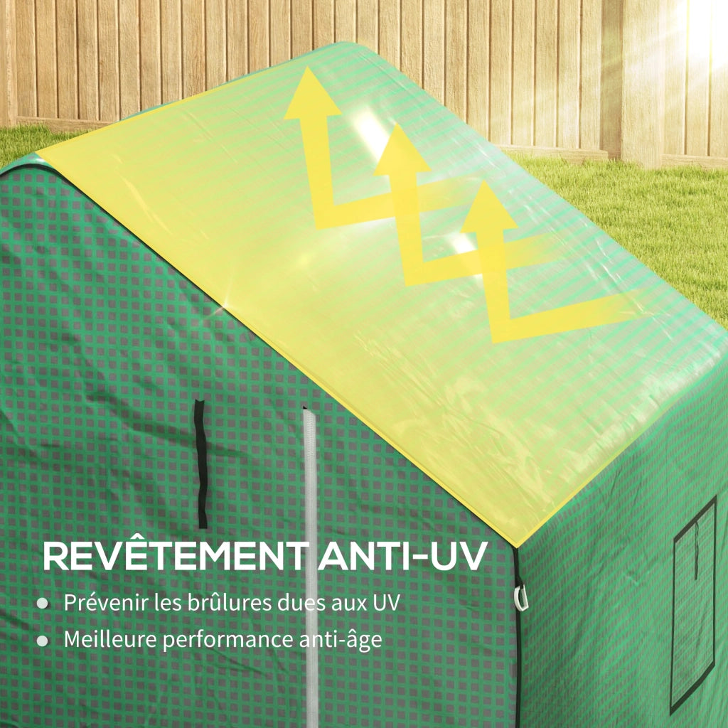 Tenda da giardino ¨C zephmum ¨C 140x143x190 cm verde con finestra e porta