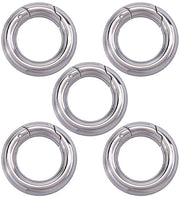 Anello di Connettore Spring 5 pezzi - Acciaio Inossidabile - Diametro Interno 7,5 mm - Utilizzato per Creare Gioielli - Chiavi a Sfera - Ideale Connettore - Anello di Chiusura