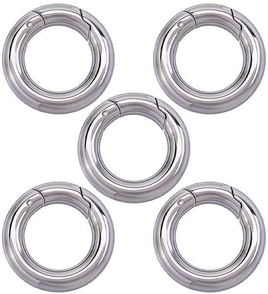 Anello di Connettore Spring 5 pezzi - Acciaio Inossidabile - Diametro Interno 7,5 mm - Utilizzato per Creare Gioielli - Chiavi a Sfera - Ideale Connettore - Anello di Chiusura