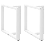 Set di 2 gambe regolabili a forma di T per tavolo da pranzo 100 x 35 x 73 cm design moderno acciaio bianco 02_0057335