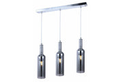 Lampadario Bottle triplo cromato vetro 3xE27 Reality