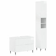 Set di Armadi da Bagno da 2 Pezzi ZWOLLE Bianco Lucido 3417517