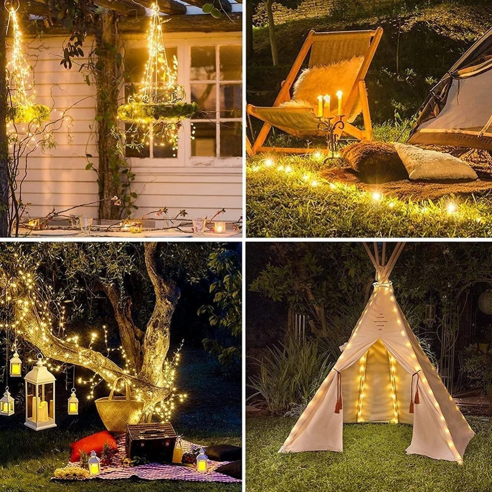Trade Shop - Luci Led Albero Di Natale Usb Bluetooth App Interno Con Telecomando 20mt 200 Led -