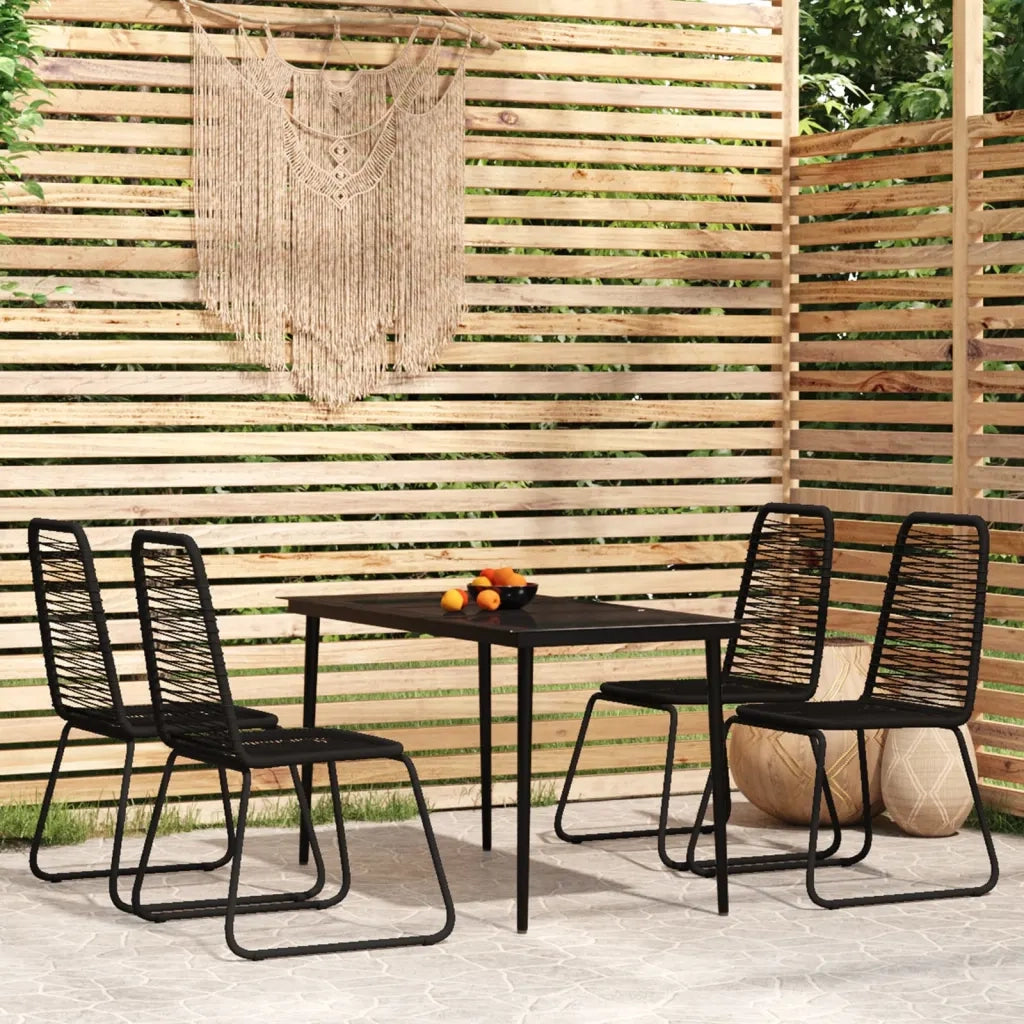 Set Mobili da Pranzo per Giardino 5 pz Nero cod mxl 36948
