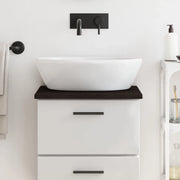 Piano Bagno Marrone Scuro 40x30x2 cm Legno Massello Trattato 3156185