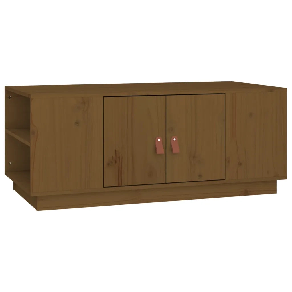 Tavolino da Salotto ambra 100x50x41cm in Legno Massello di Pino 818258