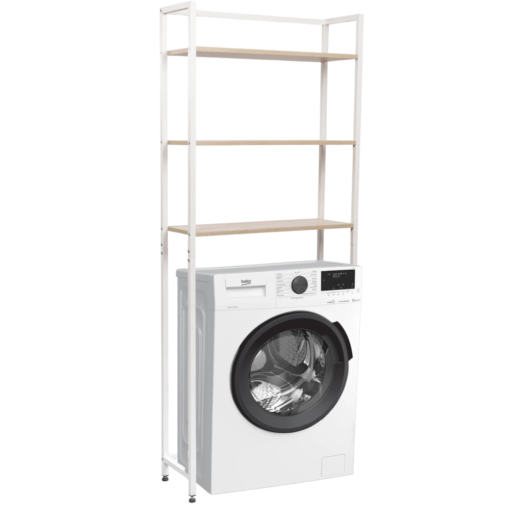 Marvin Mobile Lavatrice Salvaspazio Scaffali per Bagno in Metallo e Legno Robusto Ripiani Sopra Asciugatrice Lavanderia