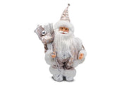 Decorazione Casa Natalizia Babbo Natale Rosa con Carillon 35 cm