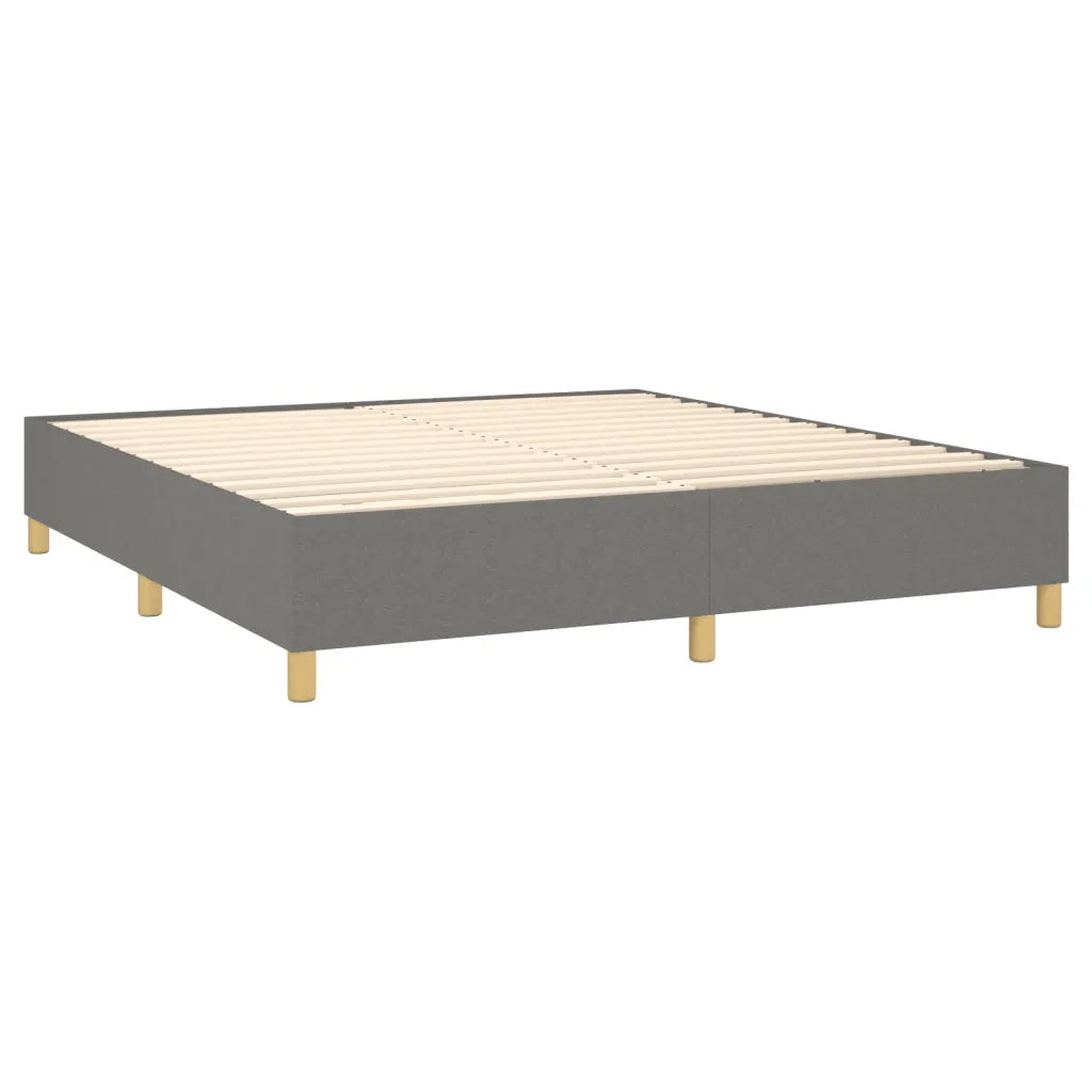 Giroletto a Molle con Materasso Grigio Scuro 160x200 cm Tessuto 3137086