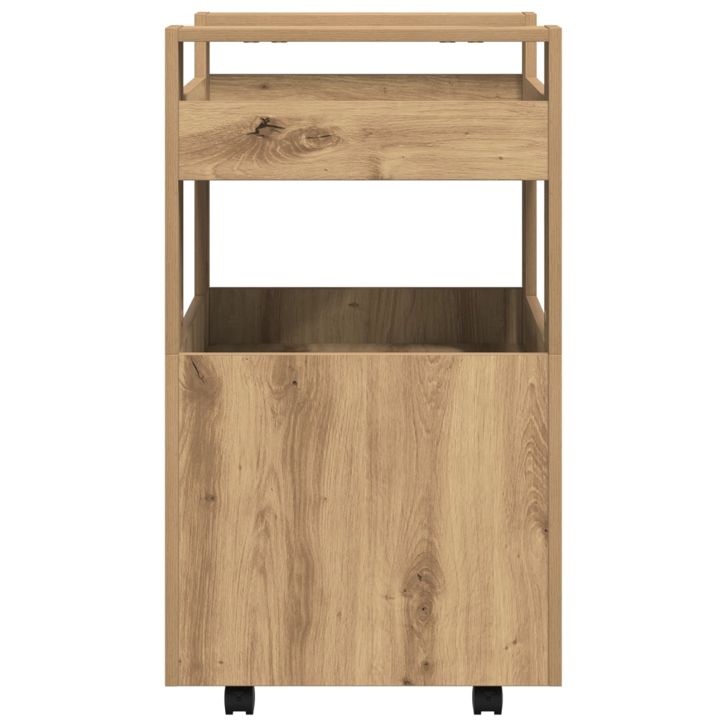 Carrello da Cucina  Rovere Artigianale 60x45x80 cm Legno Ingegnerizzato