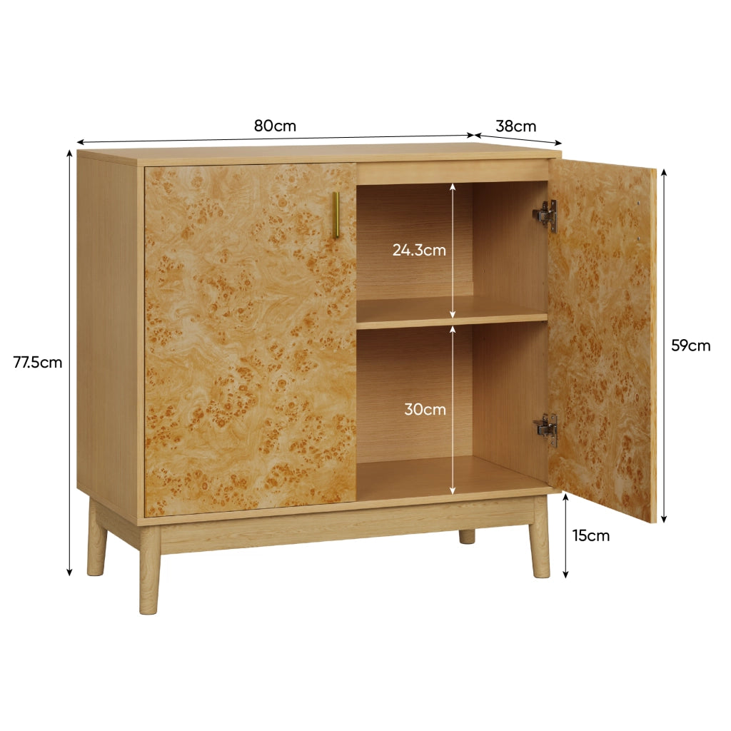 Armadio Buffet in Legno Massello con Ripiani Regolabili Multiuso ¨C MINIMAL ¨C Bianco