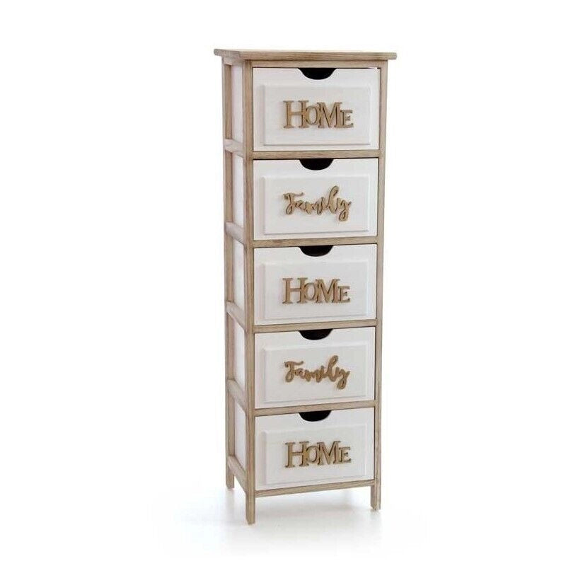 HOME CASSETTIERA IN LEGNO DECORATA CON 4 CASSETTI 36 X 28 X 108 CM BICOLOR