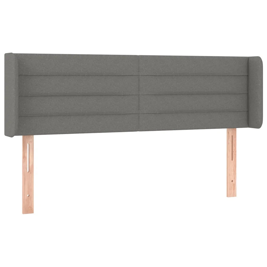 Testiera ad Orecchio Grigio Scuro 147x16x78/88 cm in Tessuto 3118907