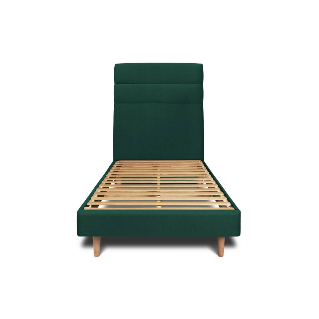 Letto 90x200 cm con testiera in linea - Tessuto velluto