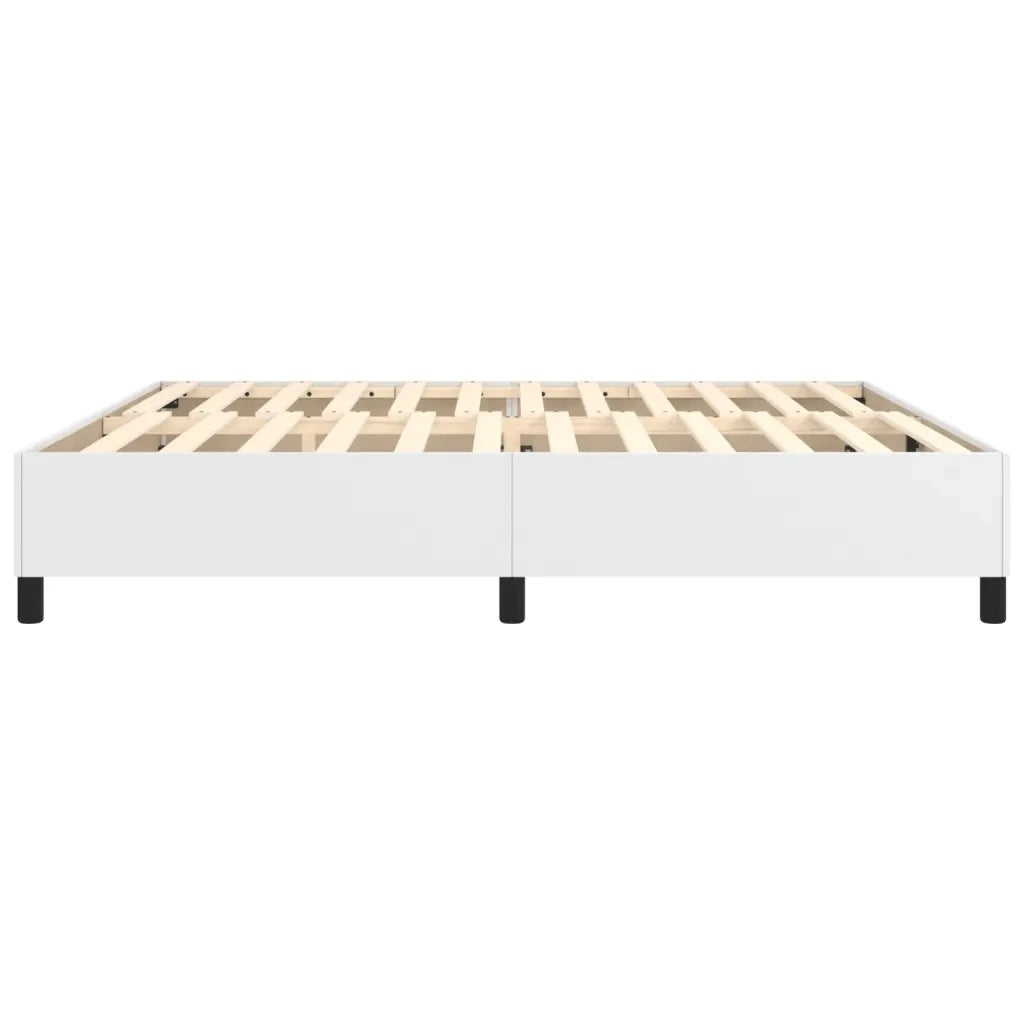 Struttura Letto a Rete a Molle-Giroletto Bianco 200x200 cm in Similpelle 945783