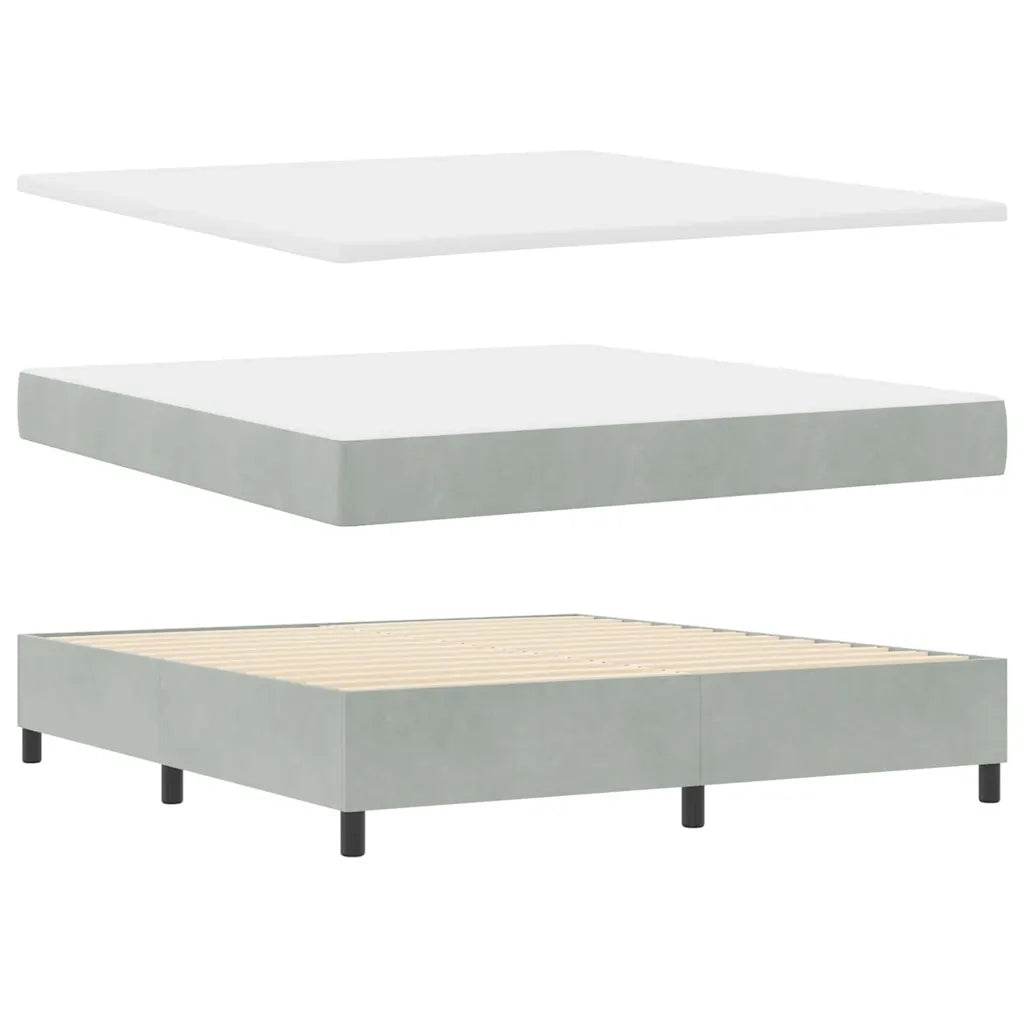 Letto a molle con materasso Grigio chiaro 180 x 200 cm Velluto 3339782