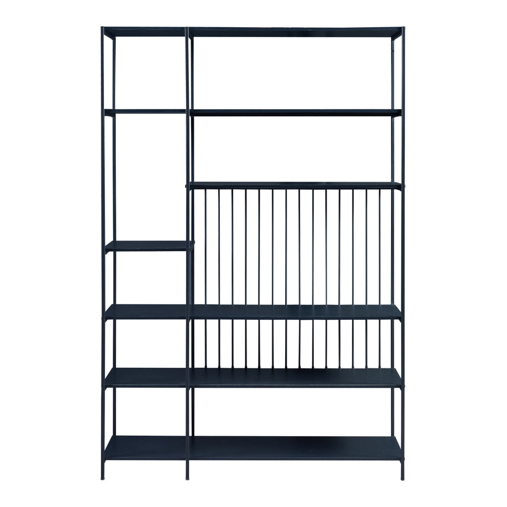 Scaffale da Terra Rælingen Libreria con Ripiani Aperti 180x120x33 cm Nero [en.casa]