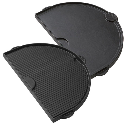 Piastra in Ghisa per Barbecue Primo con Doppio Lato Liscio e Rigato Formato: Large