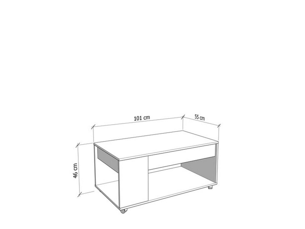 Cunico, Tavolino da Salotto con Piedini, 101x55x46h cm Marrone Rovere Nodi
