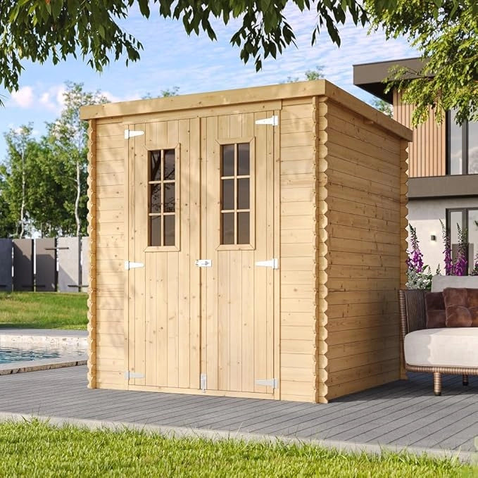 TIMBELA M309C+M309G Casetta da Giardino in Legno CON PAVIMENTO TRATTATO - 3.53 m2