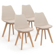 IDMarket - Set di 4 sedie da pranzo scandinave SARA beige