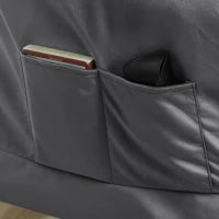 Poltrona Moderna con Poggiapiedi e 2 Tasche Laterali, in Tessuto Effetto Velluto e Acciaio, 80x78x100 cm, Grigio