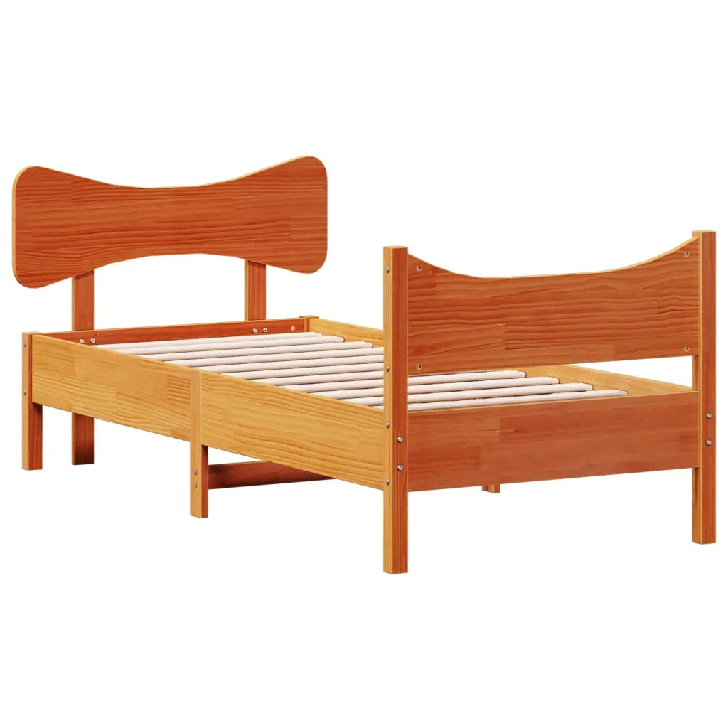 Letto senza Materasso Marrone Cera 90x190 cm in Legno di Pino 3216404