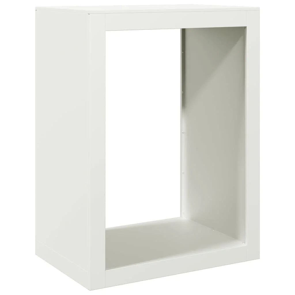 Portalegna 60 x 40 x 80 cm acciaio bianco 02_0043733