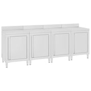 Tavolo da lavoro commerciale con mobiletto 240 x 60 x 96 cm acciaio inox 02_0001902