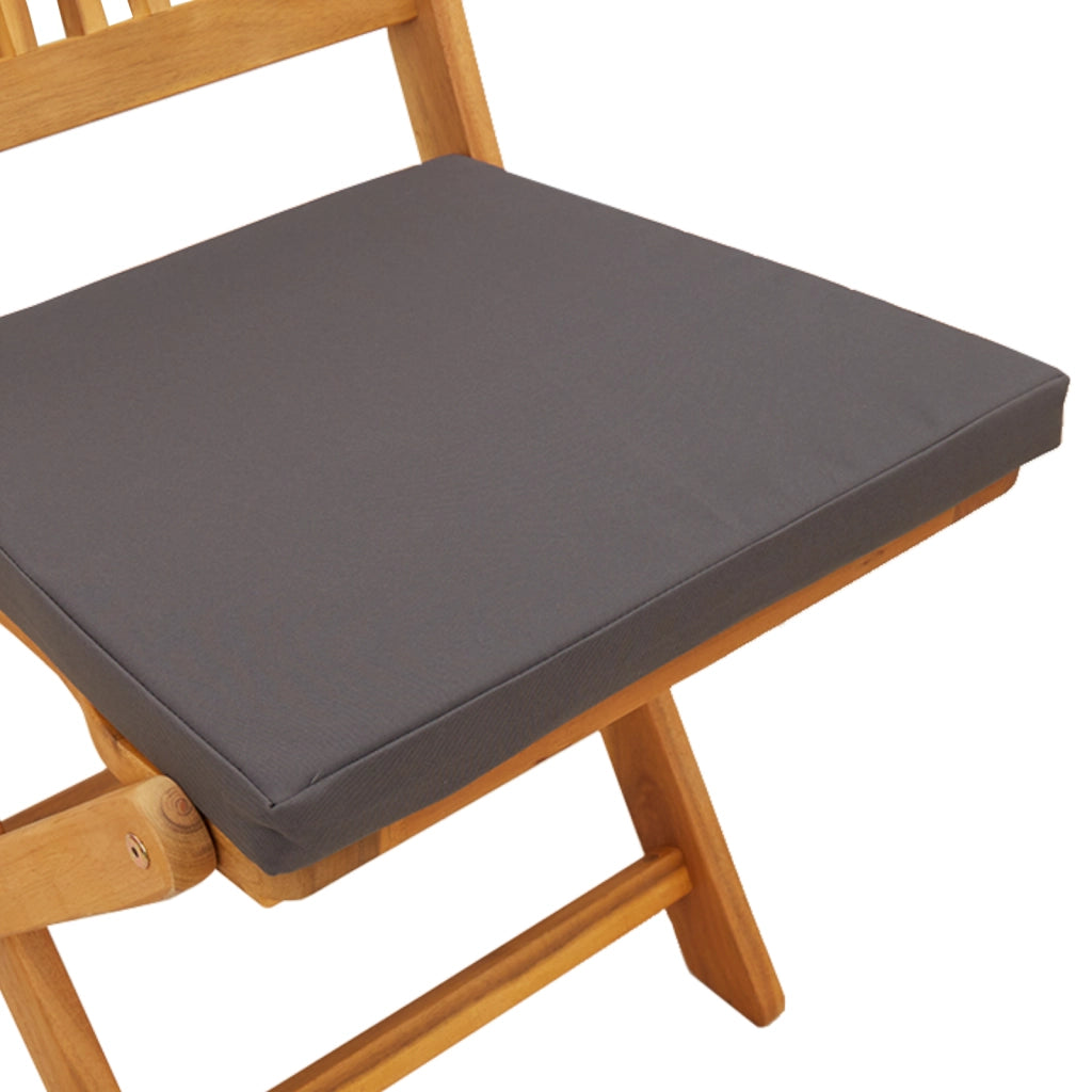 Sedia da giardino pieghevole  con cuscino grigio 2pz in legno massello di acacia
