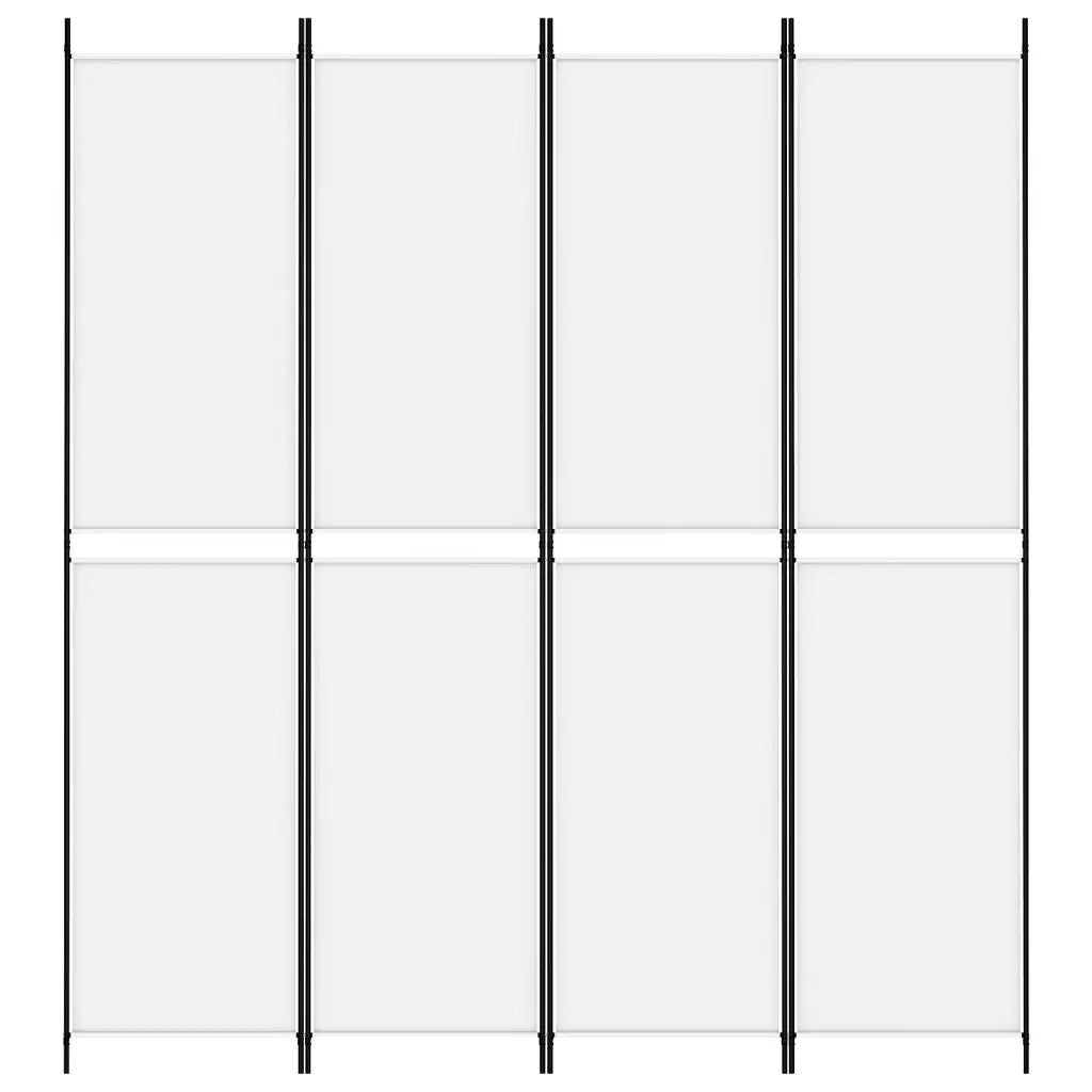 Divisorio a 4 Pannelli Bianco 200x220 cm Tessuto 350246
