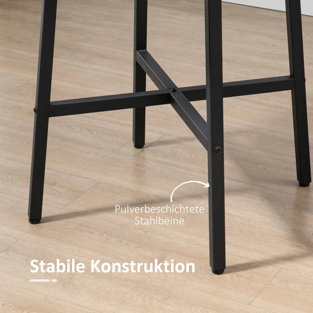 Tavolo da pranzo - per 4 persone - 80x80x76 cm - acciaio - marrone - per cucina e sala da pranzo