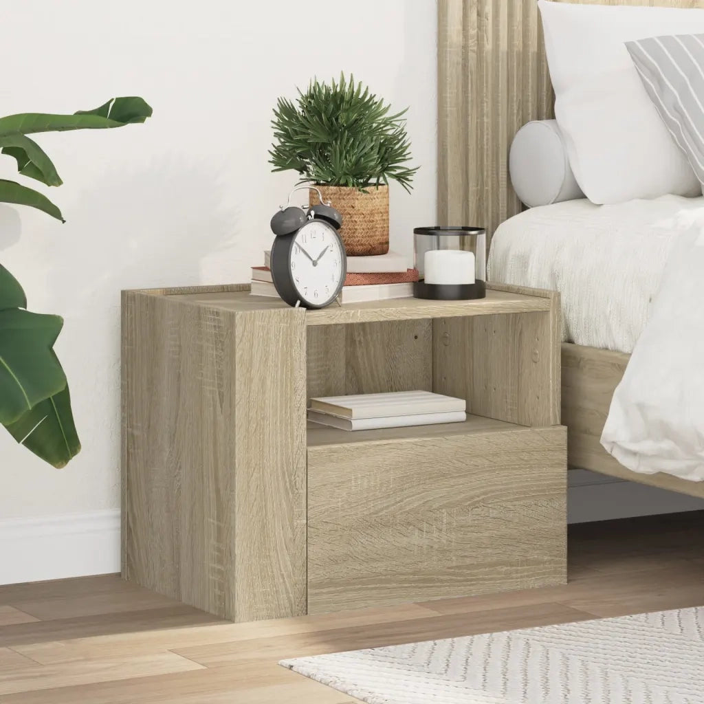 Comodino | Armadio da Notte | Mobiletto da notte a Muro Rovere Sonoma 45x30x35 cm