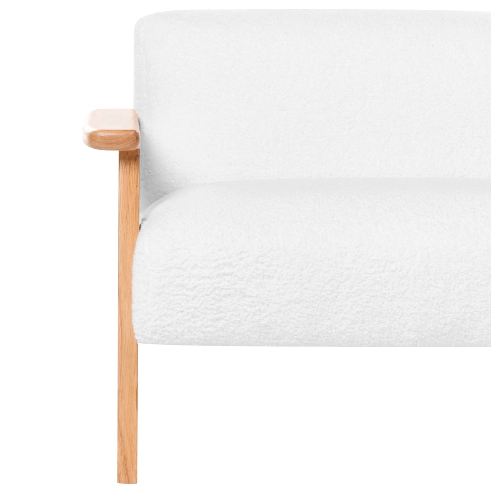 Divano per bambini bianco bouclé imbottito con braccioli Divano moderno a 1 posto per bambini piccoli