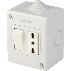 polypool pp0171x cassetta per esterno ip40 con pulsante+presa bipasso cod:ferx.3995