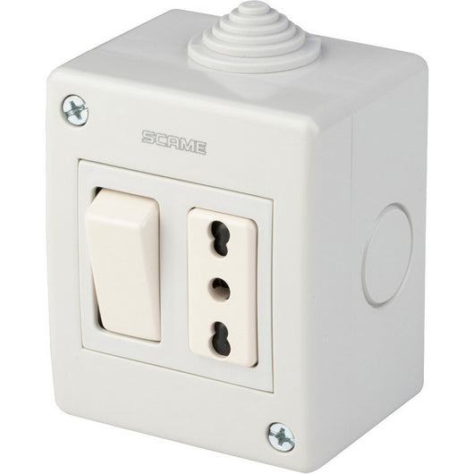 polypool pp0171x cassetta per esterno ip40 con pulsante+presa bipasso cod:ferx.3995