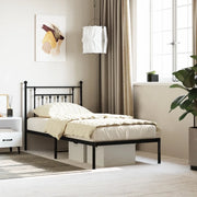 Giroletto con Testiera-Struttura Letto con testiera in Metallo Nero 90x190 cm 468095