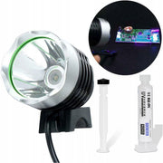 Set Soldermaska Bianca 10ml con Pistone e Lampada UV – Protezione PCB, Isolamento, Rapido Indurimento
