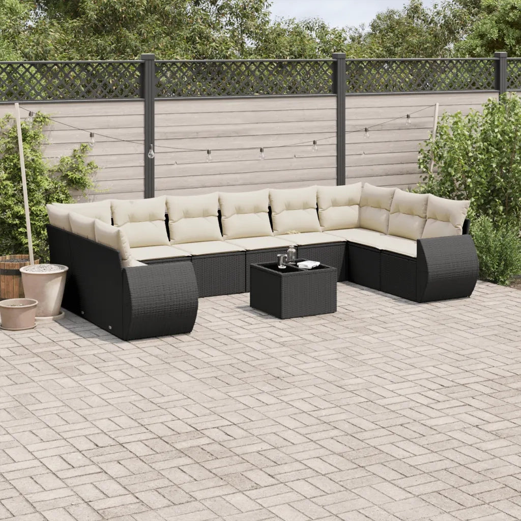 Set Divani da Giardino 11 pz con Cuscini in Polyrattan Nerocod mxl 114461